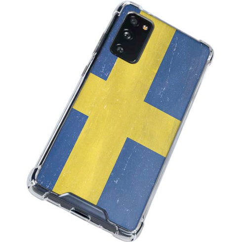 Sweden Flag Distressed Galaxy S20 FE Clear Case